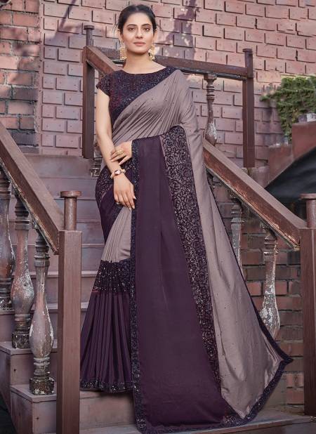 Lavender Purple Colour NORITA ROYAL ADVEKA Latest Wedding Wear Tussar Silk Embroidered Saree Collection 41116